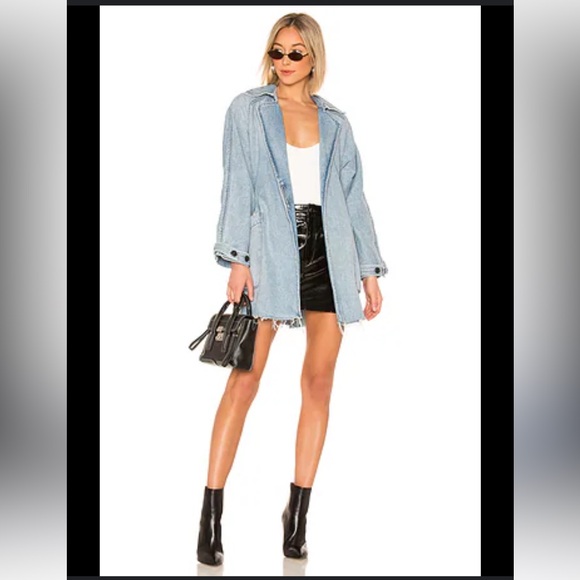 GRLFRND Jackets & Blazers - NWOT GRLFRND Donna Trench Denim Jacket in Wanderlust | REVOLVE Size L